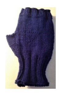 A photo of a dialysis mitt fingerless gloves - an available free handcrafted item from Community Threads