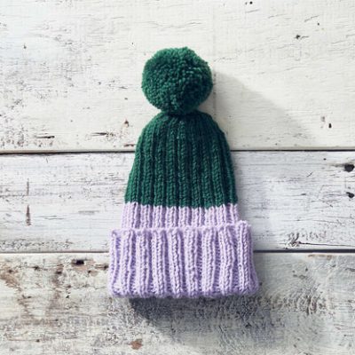 A photo of an easy peasy knit hat - an available free handcrafted item from Community Threads