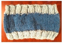 A photo of a knitted winter earband - an available free handcrafted item from Community Threads