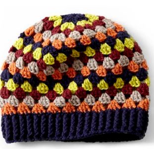 a fall colored knit hat - an available free handcrafted item from Community Threads