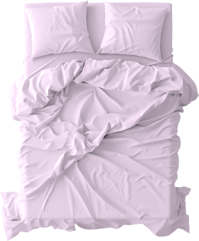 an overhead image of a full size bed with sheets - a free clothing item available from Community Threads