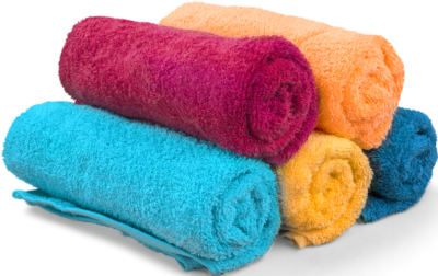 an image of a stack of colorful washcloths representing a free clothing item available from Community Threads