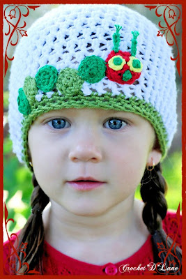 a crocheted Very Hungry Caterpillar Hat - an available free handcrafted item from Community Threads