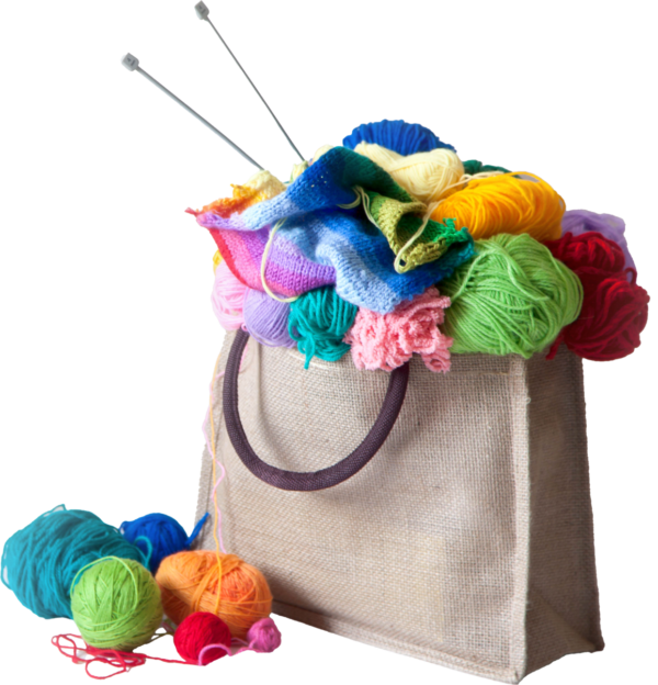 Picture of a bag of colorful supplies to show that you can donate supplies to Community Threads.